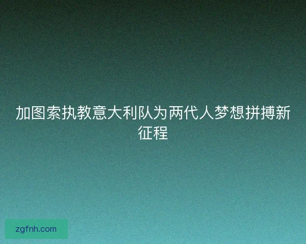 加图索执教意大利队为两代人梦想拼搏新征程 加图索执教意大利队为两代人梦想拼搏新征程